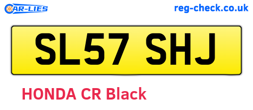 SL57SHJ are the vehicle registration plates.