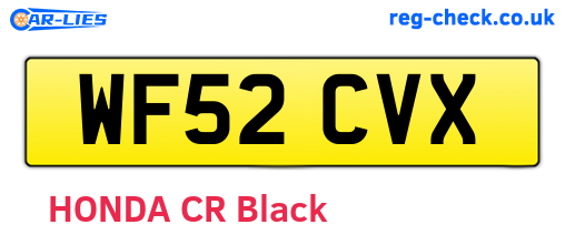 WF52CVX are the vehicle registration plates.