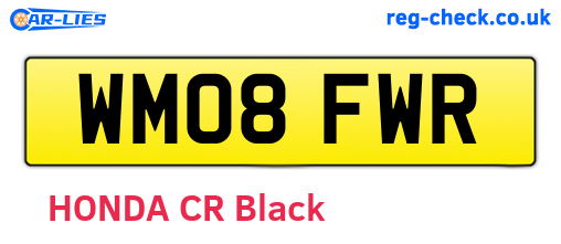 WM08FWR are the vehicle registration plates.