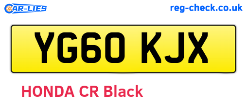 YG60KJX are the vehicle registration plates.