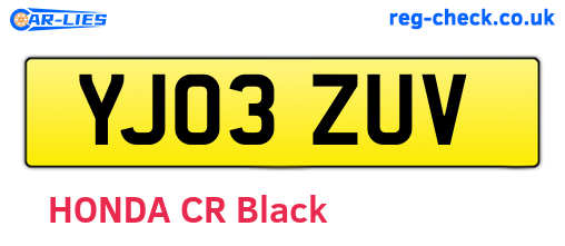 YJ03ZUV are the vehicle registration plates.