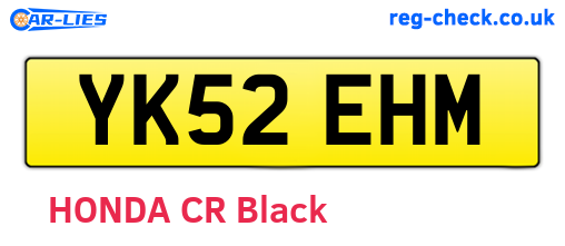 YK52EHM are the vehicle registration plates.