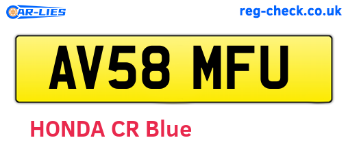 AV58MFU are the vehicle registration plates.