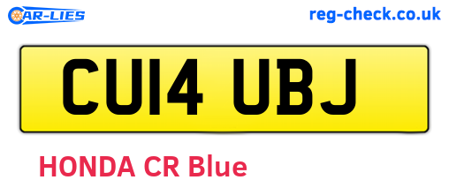 CU14UBJ are the vehicle registration plates.