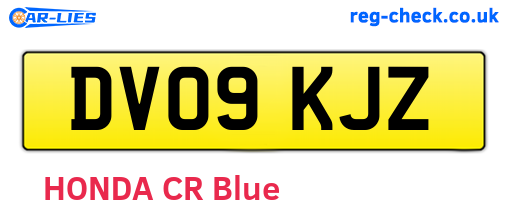 DV09KJZ are the vehicle registration plates.