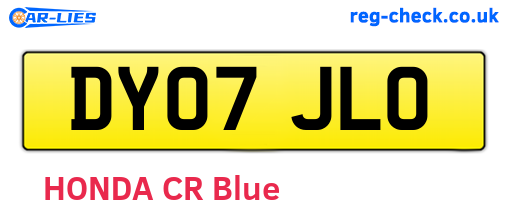 DY07JLO are the vehicle registration plates.