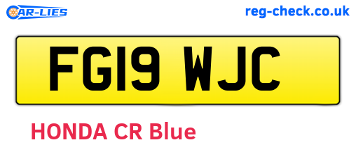 FG19WJC are the vehicle registration plates.