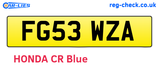 FG53WZA are the vehicle registration plates.