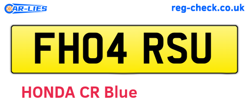 FH04RSU are the vehicle registration plates.