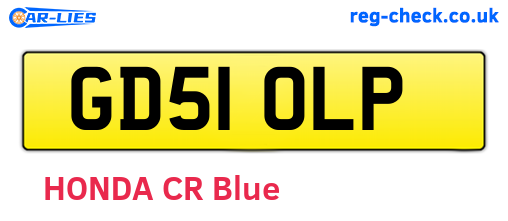 GD51OLP are the vehicle registration plates.