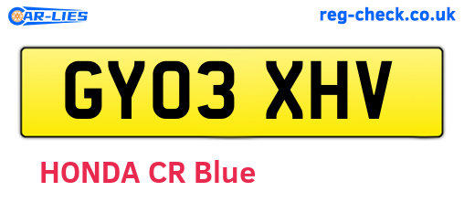 GY03XHV are the vehicle registration plates.