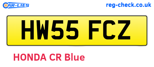 HW55FCZ are the vehicle registration plates.