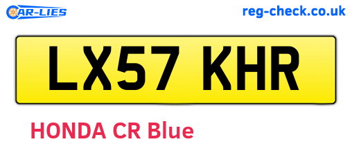LX57KHR are the vehicle registration plates.