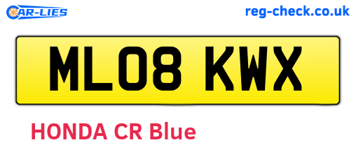 ML08KWX are the vehicle registration plates.