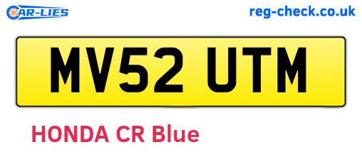MV52UTM are the vehicle registration plates.