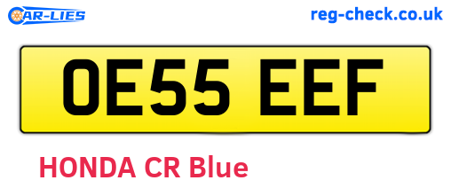 OE55EEF are the vehicle registration plates.