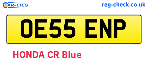 OE55ENP are the vehicle registration plates.