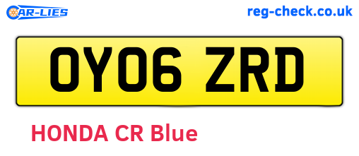 OY06ZRD are the vehicle registration plates.