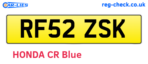 RF52ZSK are the vehicle registration plates.