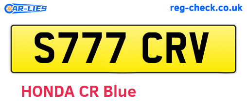 S777CRV are the vehicle registration plates.