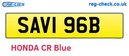 SAV196B are the vehicle registration plates.