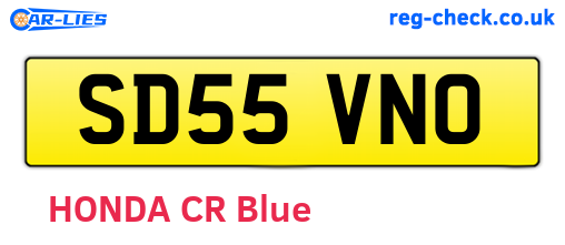 SD55VNO are the vehicle registration plates.