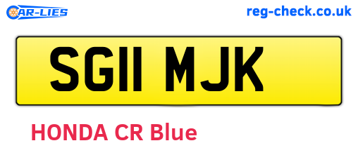 SG11MJK are the vehicle registration plates.