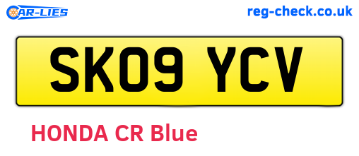 SK09YCV are the vehicle registration plates.