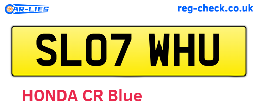 SL07WHU are the vehicle registration plates.