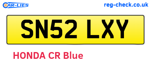 SN52LXY are the vehicle registration plates.
