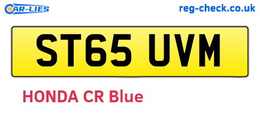 ST65UVM are the vehicle registration plates.