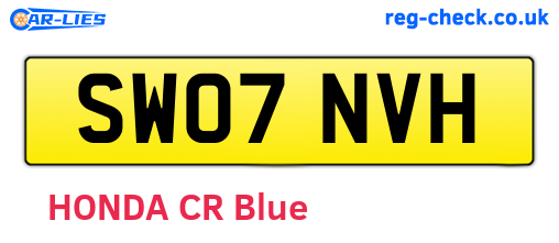 SW07NVH are the vehicle registration plates.