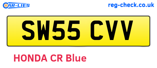SW55CVV are the vehicle registration plates.