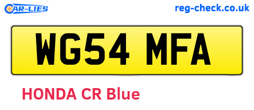 WG54MFA are the vehicle registration plates.