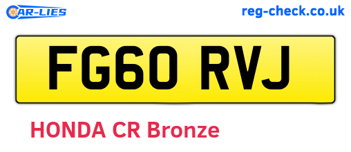 FG60RVJ are the vehicle registration plates.