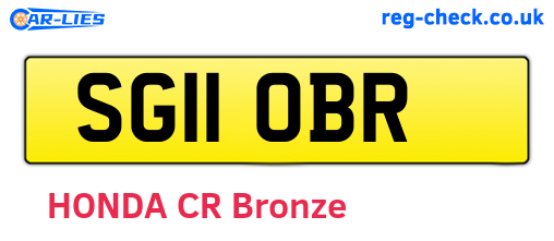 SG11OBR are the vehicle registration plates.