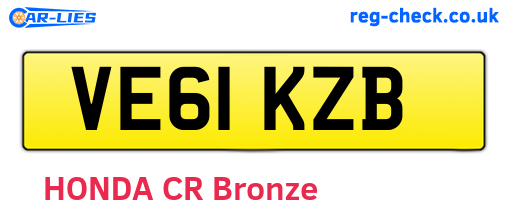VE61KZB are the vehicle registration plates.