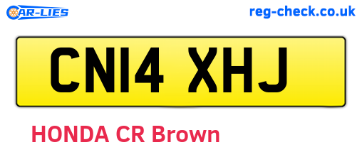 CN14XHJ are the vehicle registration plates.