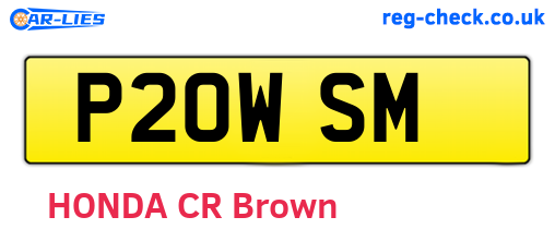 P20WSM are the vehicle registration plates.