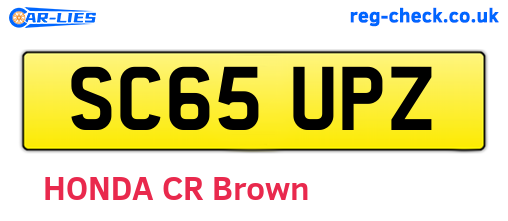 SC65UPZ are the vehicle registration plates.