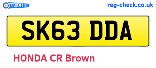 SK63DDA are the vehicle registration plates.