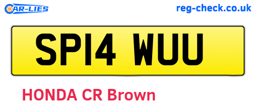 SP14WUU are the vehicle registration plates.