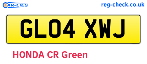 GL04XWJ are the vehicle registration plates.