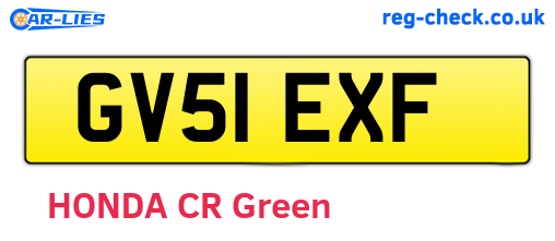 GV51EXF are the vehicle registration plates.