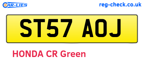 ST57AOJ are the vehicle registration plates.