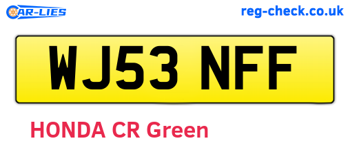 WJ53NFF are the vehicle registration plates.