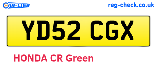 YD52CGX are the vehicle registration plates.