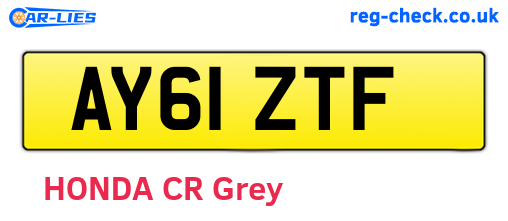 AY61ZTF are the vehicle registration plates.