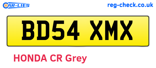 BD54XMX are the vehicle registration plates.