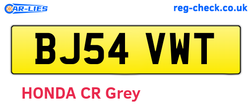BJ54VWT are the vehicle registration plates.
